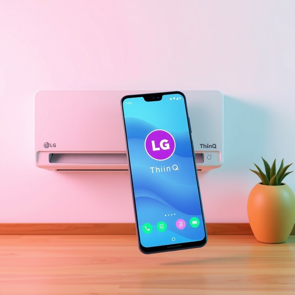 LG Dual Cool WiFi’nin iç ünitesinin yakın çekim fotogerçekçi fotoğrafı